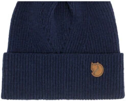 Fjallraven Directional Rib Beanie -Ski Uitrustings Winkel fjallraven directional rib beanie dark navy 3