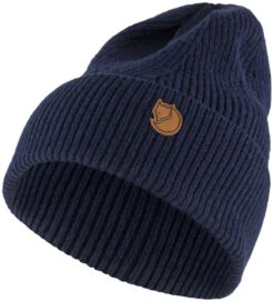 Fjallraven Directional Rib Beanie -Ski Uitrustings Winkel fjallraven directional rib beanie dark navy 4