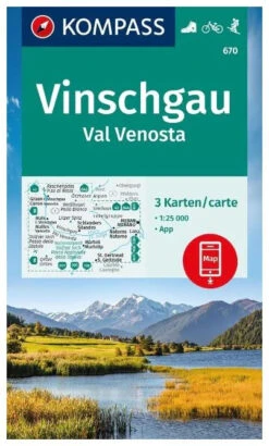 Kompass Wandelkaart 670 Vinschgau, Val Venosta